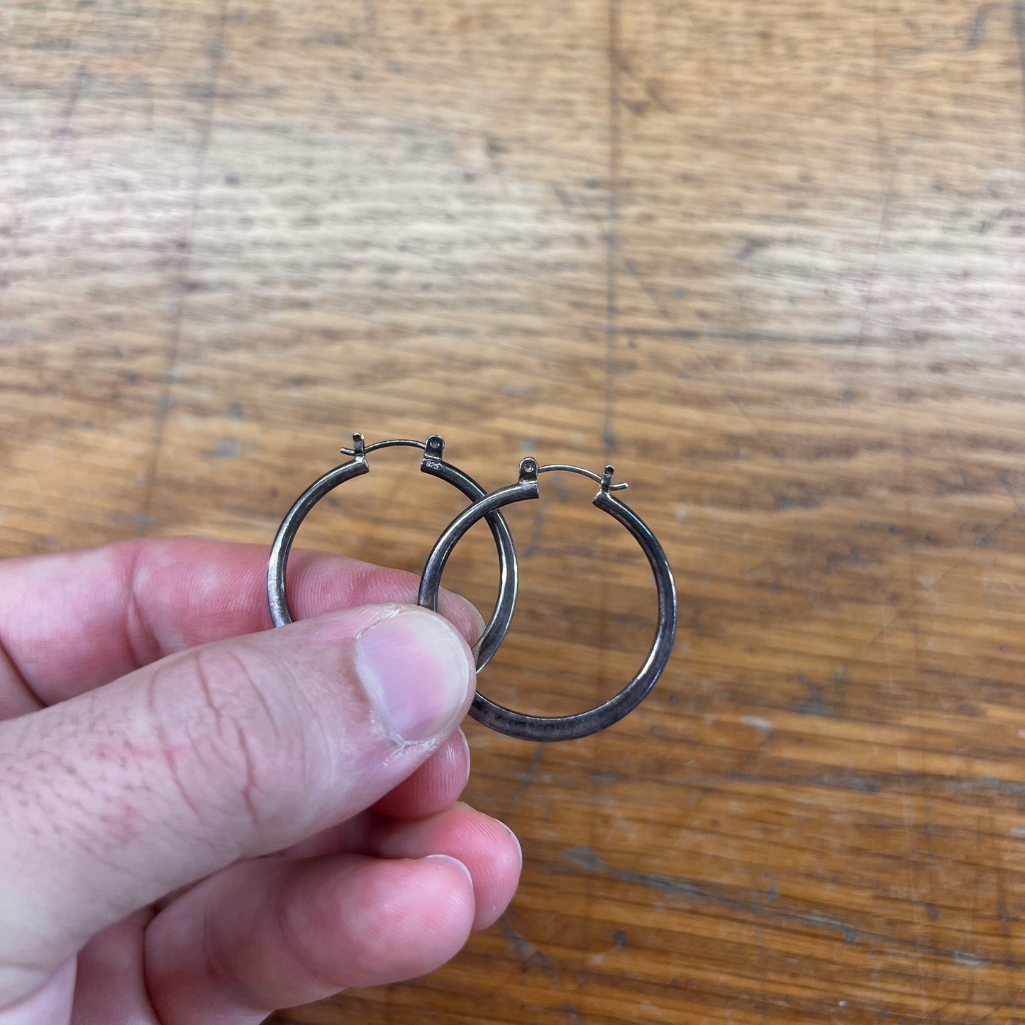 Vintage Sterling Silver Hoops