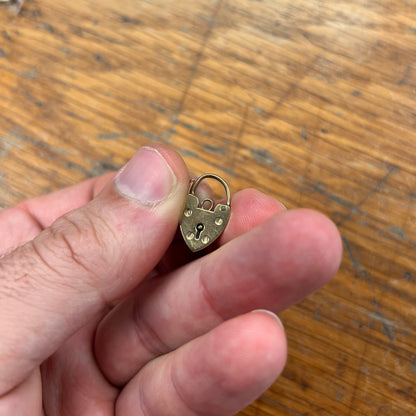Vintage Small 9ct Yellow Gold Heart Lock Charm