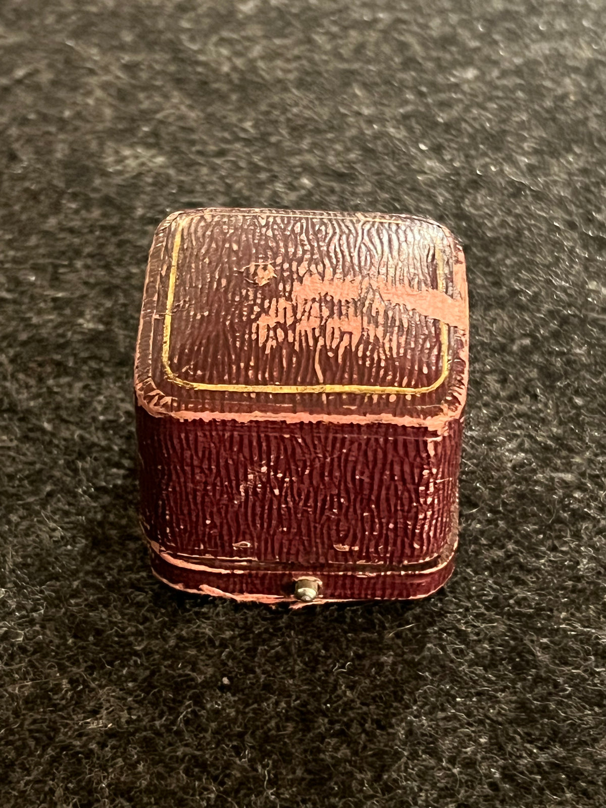 Antique Burgundy Butterworth Bros Leather Ring Box