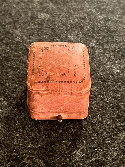 Antique Pink Leather Russian Ring Box