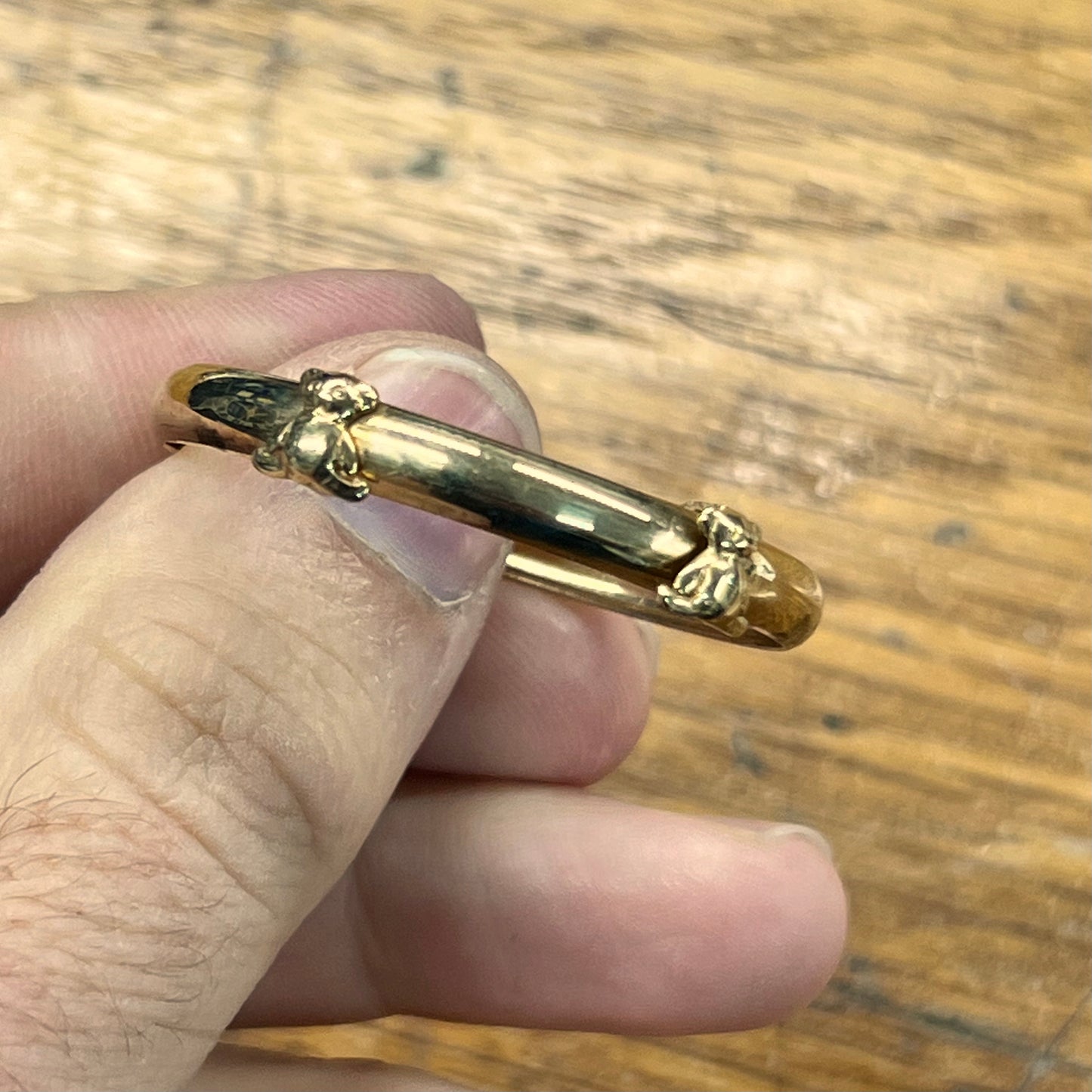 Vintage 9ct Yellow Gold Teddy Bear Baby Bracelet