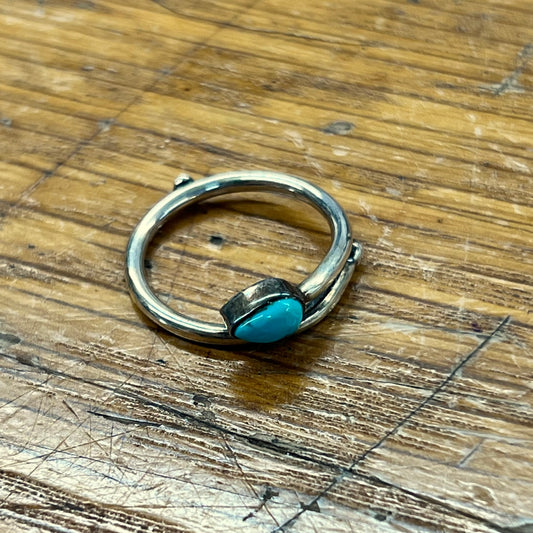 Vintage Turquoise + Sterling Silver Ring - Sz. 6.25