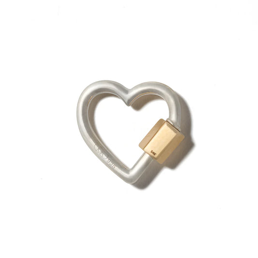 Heart Lock - Silver with Yellow Gold Closure