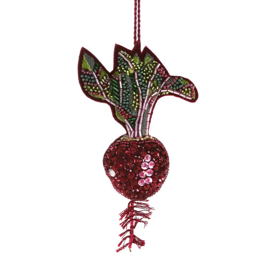 SEQUIN + STITCHERY BEET ORNAMENT