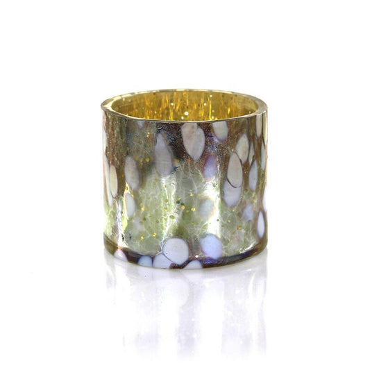 SILVER MOTTLED GLASS VOTIVE