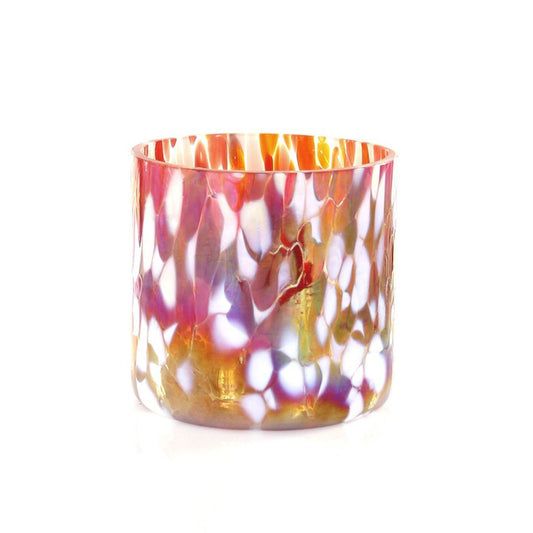RED MOTTLED GLASS VOTIVE