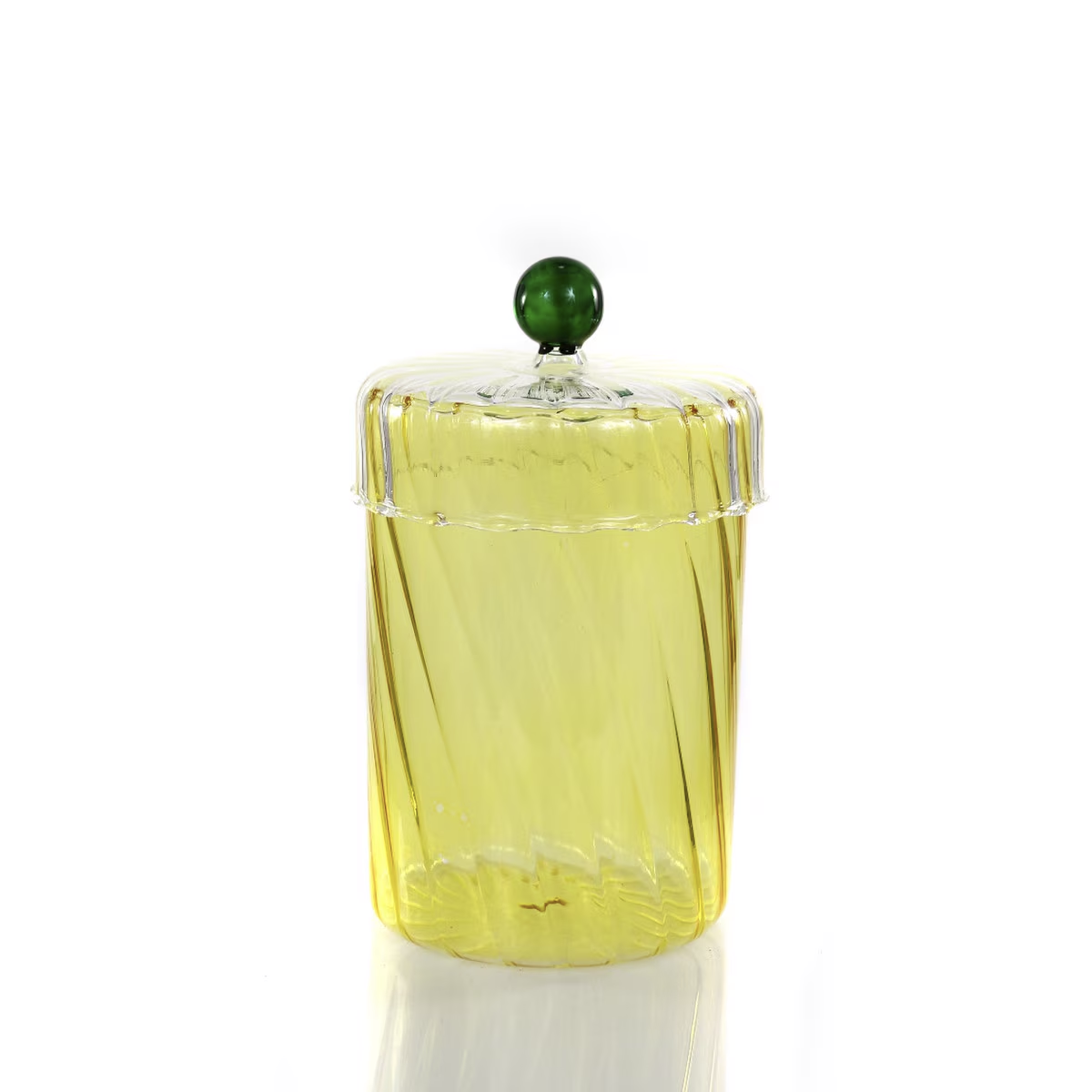 LARGE LIDDED POM JAR - YELLOW