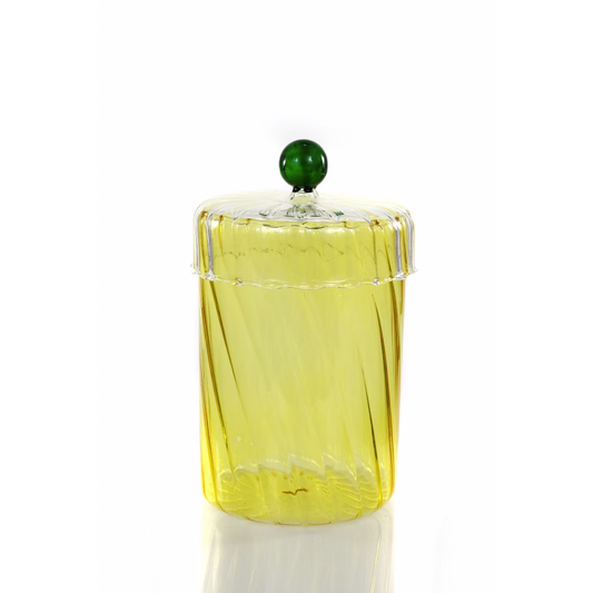 LARGE LIDDED POM JAR - YELLOW