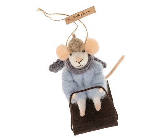 Sledding Soloman Mouse Ornament