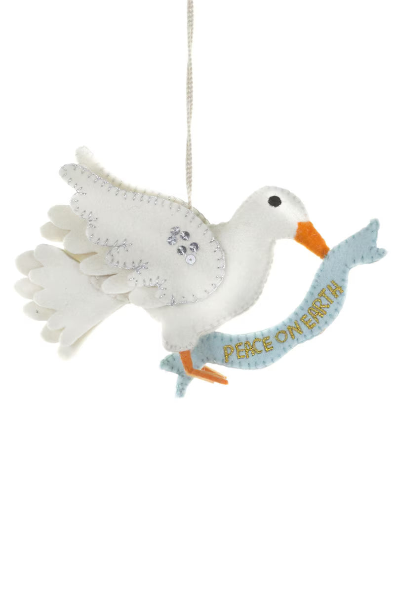 PEACEFUL TIDINGS DOVE ORNAMENT