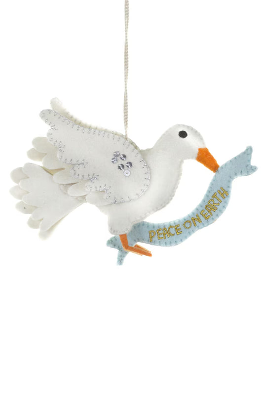PEACEFUL TIDINGS DOVE ORNAMENT