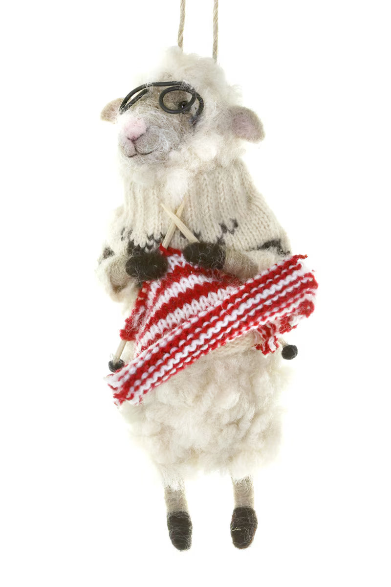 KNITTING SHEEP ORNAMENT