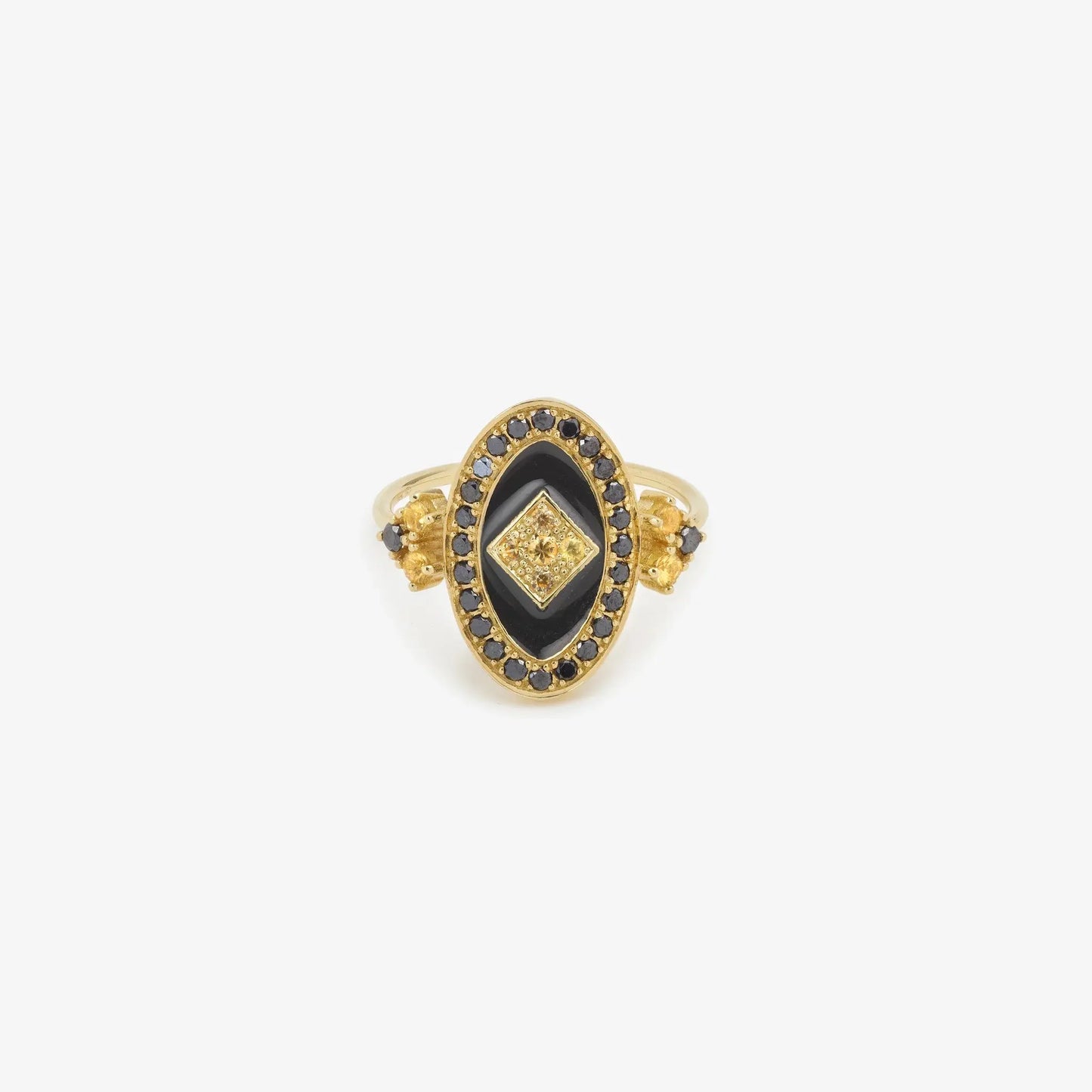 Athena Cigar Ring - Black + Yellow