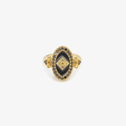 Athena Cigar Ring - Black + Yellow