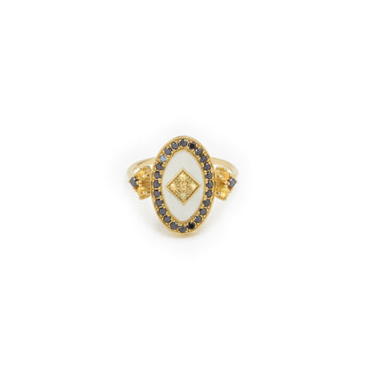 Athena Cigar Ring - Black + Yellow