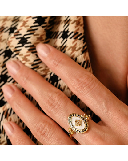 Athena Cigar Ring - Black + Yellow