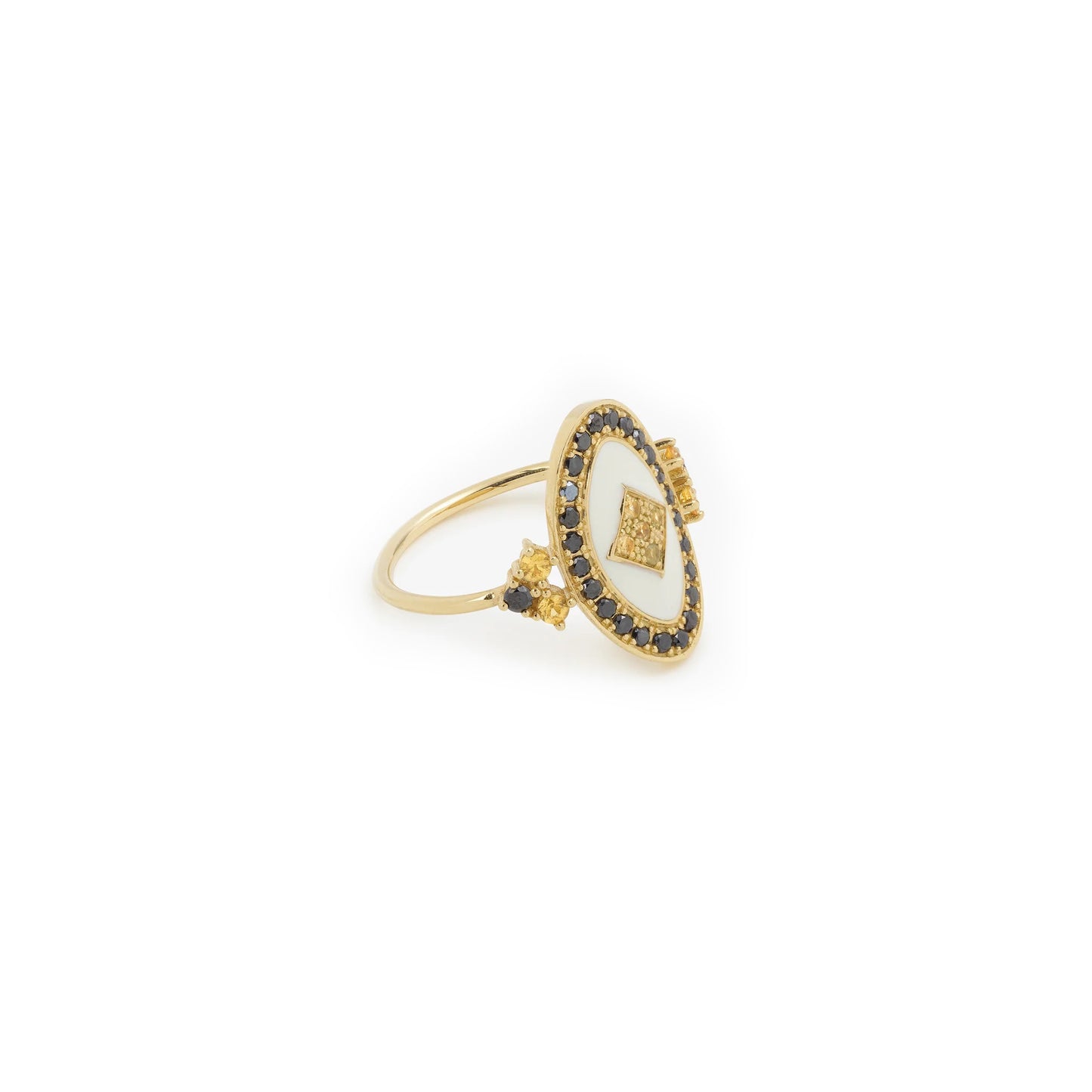 Athena Cigar Ring - Black + Yellow