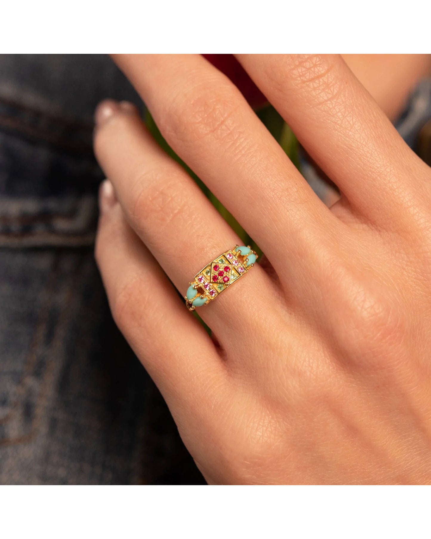 Ava Banner Ring - Turquoise