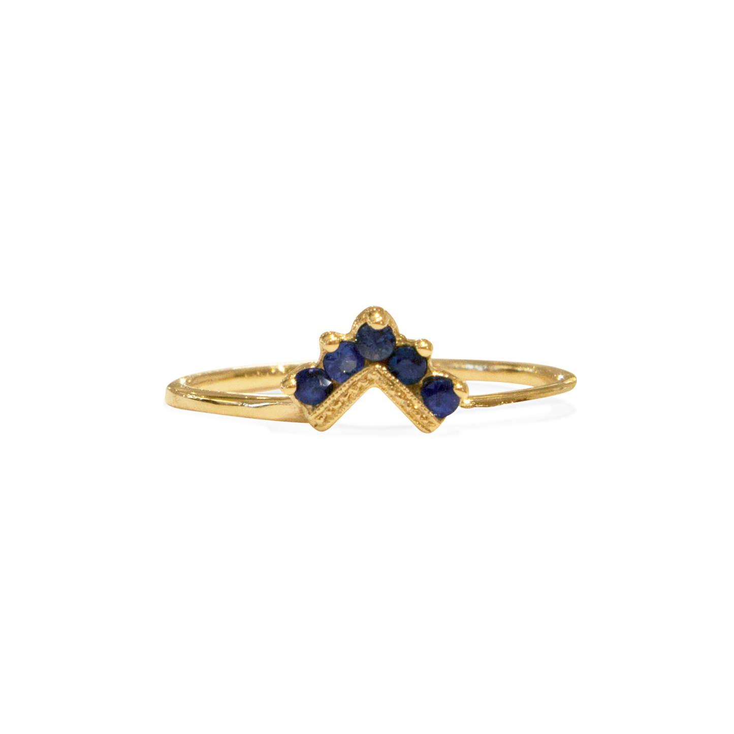 Chevron Blue Sapphire Ring
