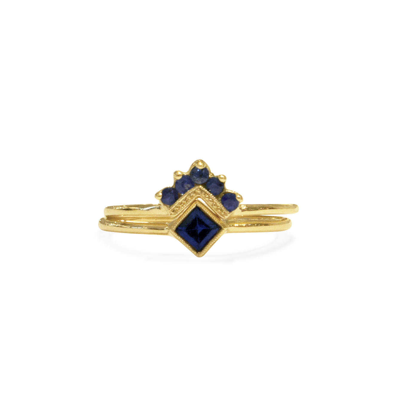 Chevron Blue Sapphire Ring