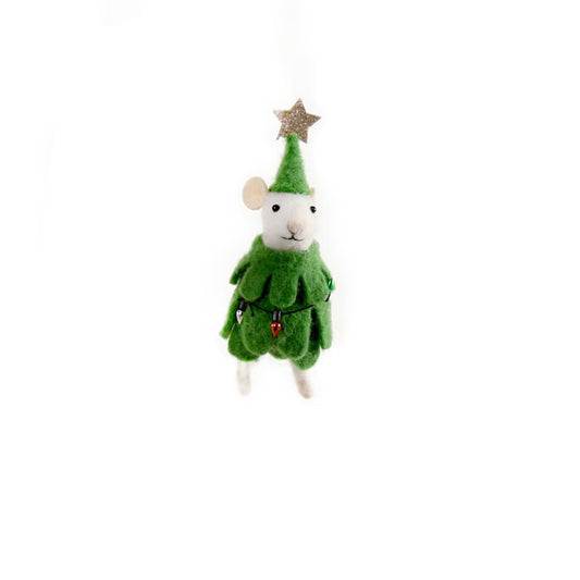 MERRY XMAS MR MOUSE ORNAMENT - TREE