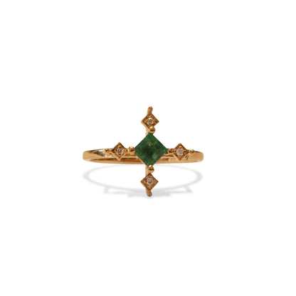 Pink Cross Emerald Ring - Sz. 6
