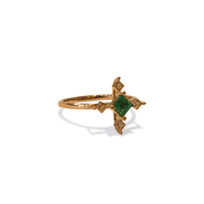 Pink Cross Emerald Ring - Sz. 6