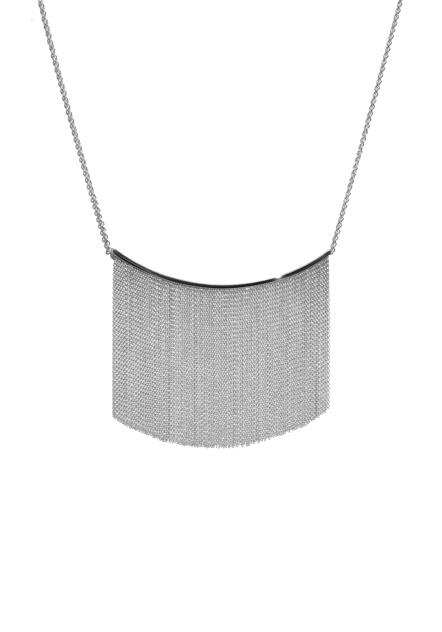 Fringe Silver Large Necklace