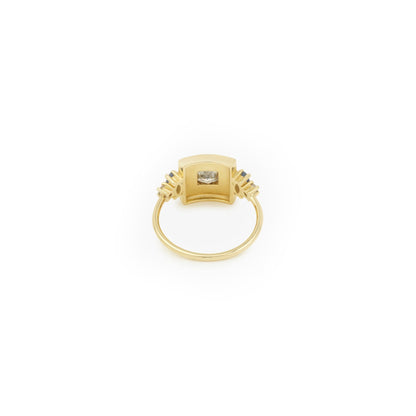 Ginger Art Deco Ring - Blue