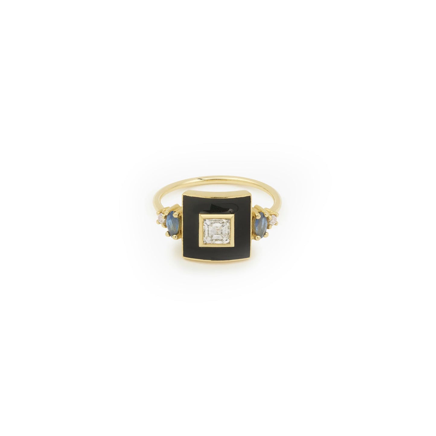 Ginger Art Deco Ring - Blue