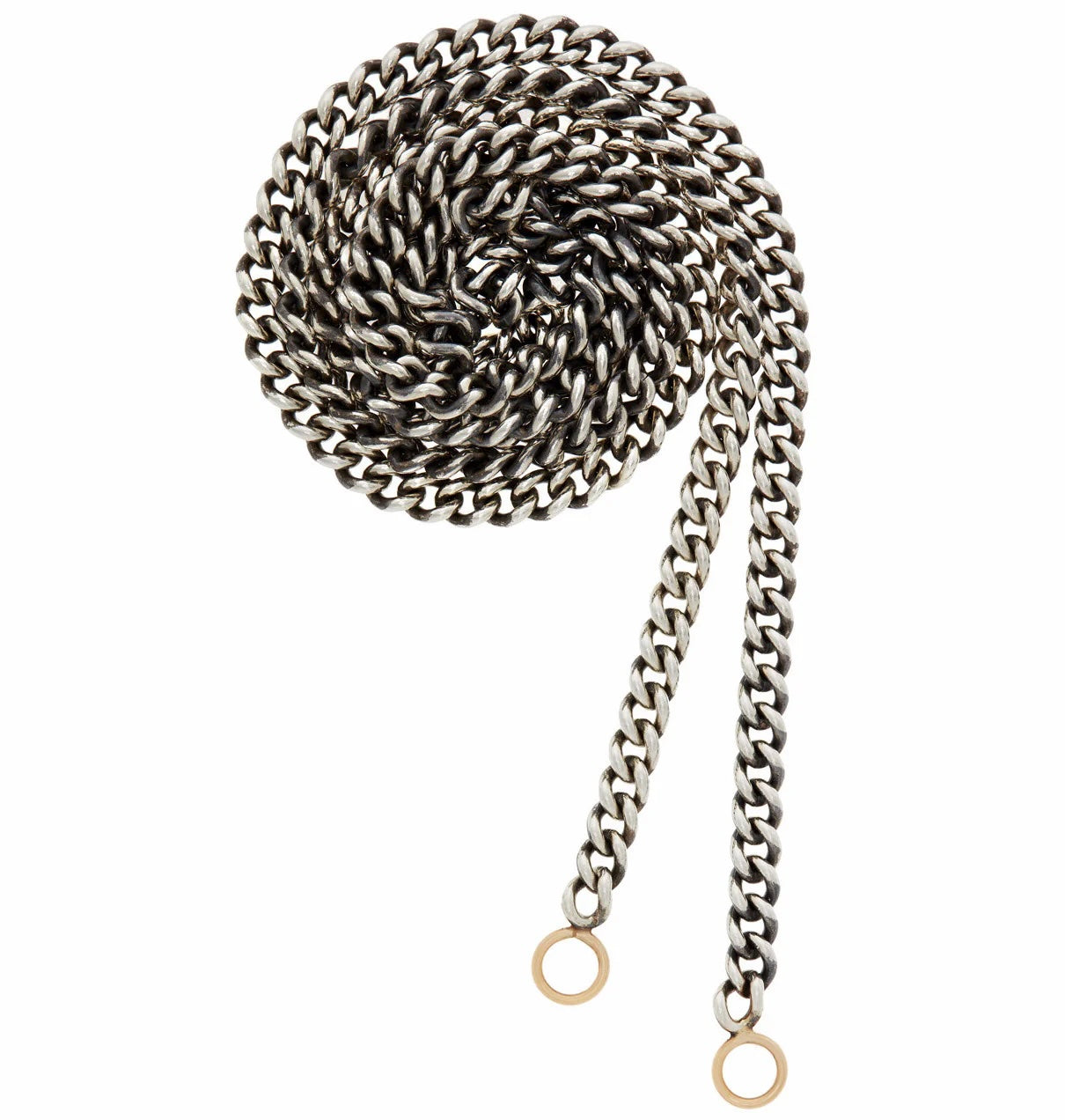 Heavy Curb Chain with Yellow Gold Loops - 16''