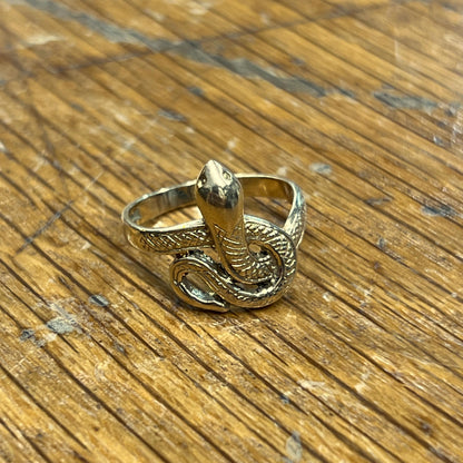 Vintage 9ct Yellow Gold Snake Ring - Sz. 5.5