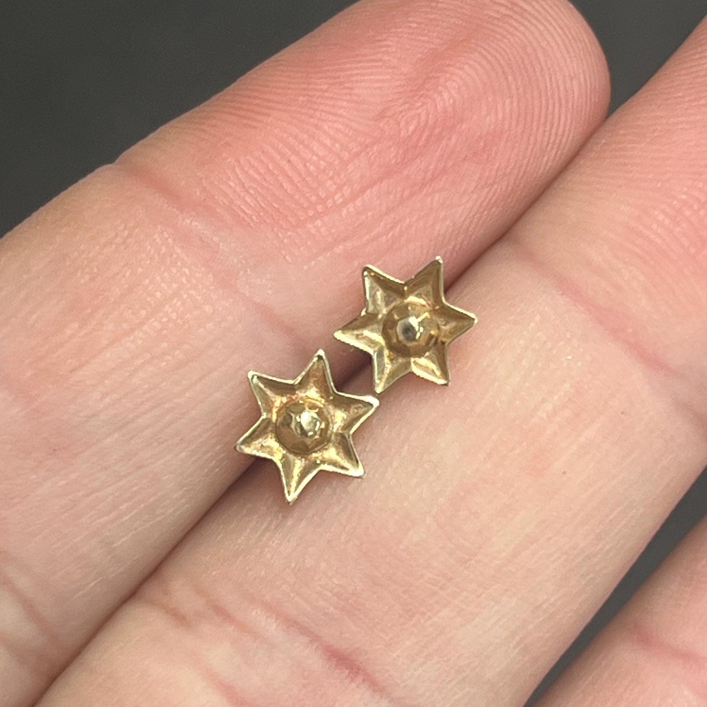 Vintage 9ct. Yellow Gold Star Stud Earrings