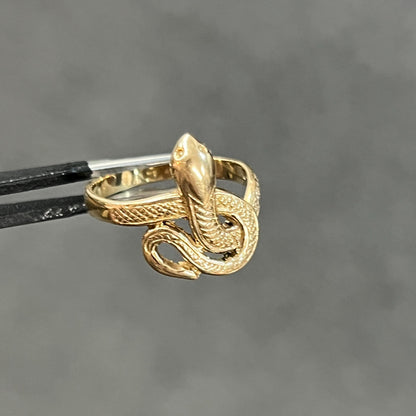 Vintage 9ct Yellow Gold Snake Ring - Sz. 5.5