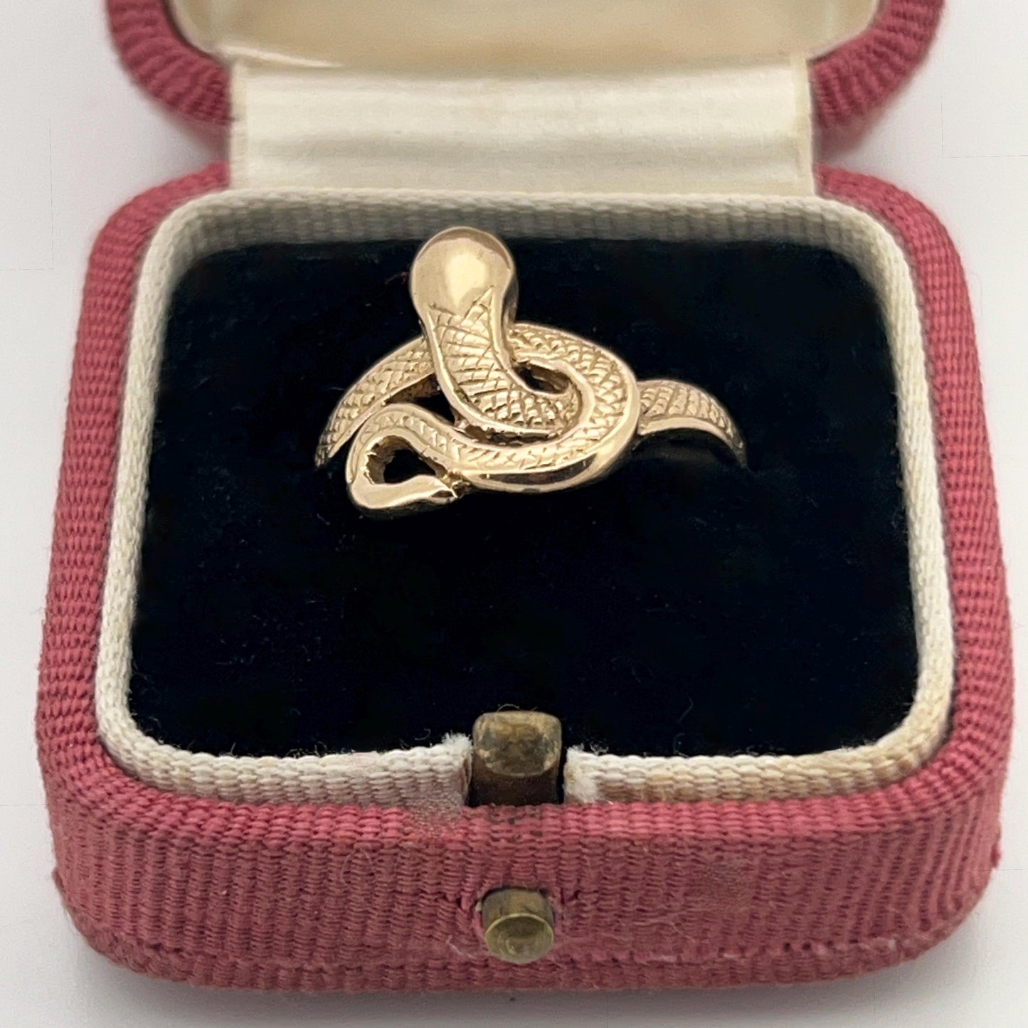 Vintage 9ct Yellow Gold Snake Ring - Sz. 5.5
