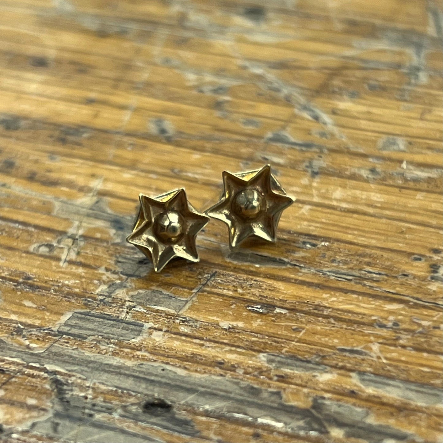 Vintage 9ct. Yellow Gold Star Stud Earrings