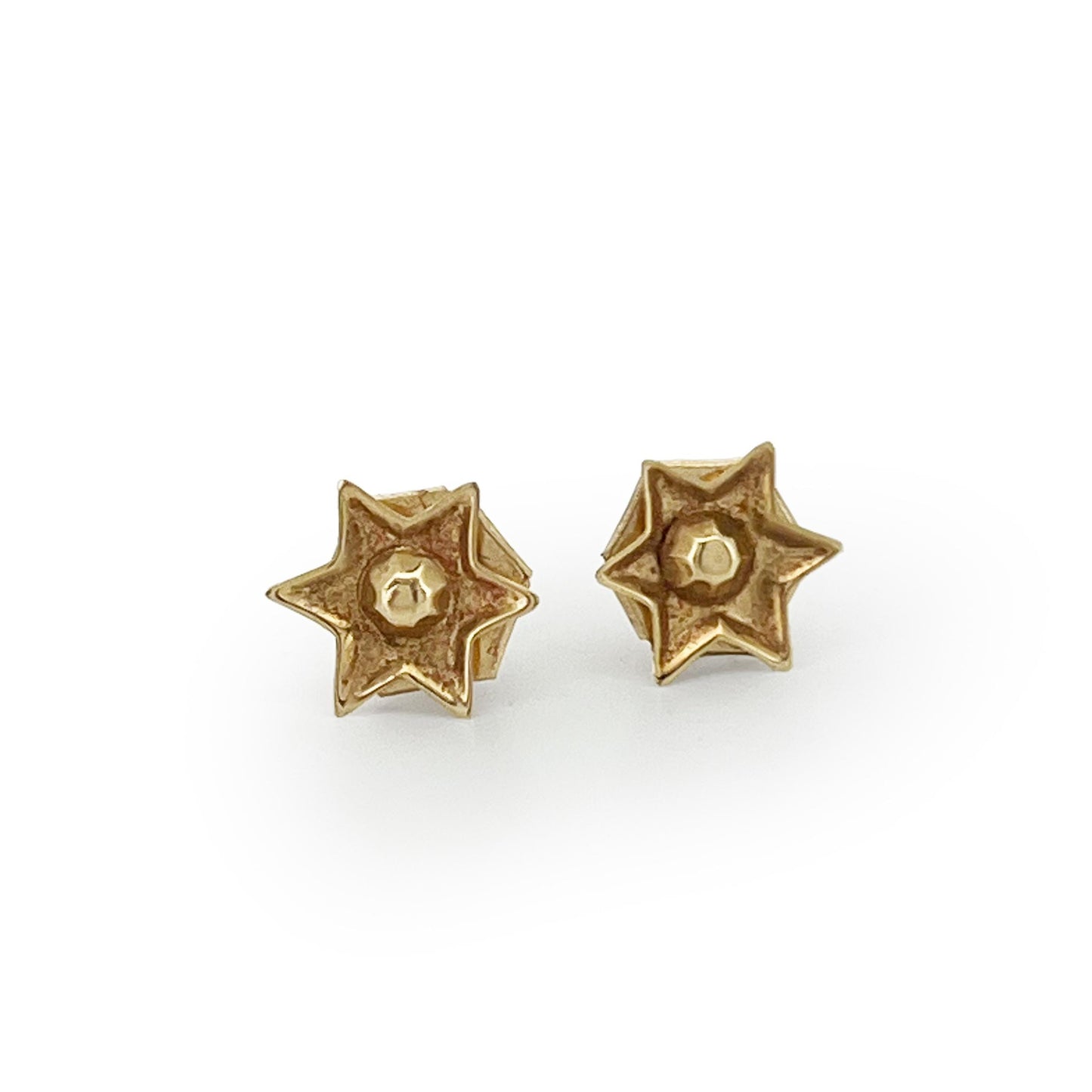 Vintage 9ct. Yellow Gold Star Stud Earrings