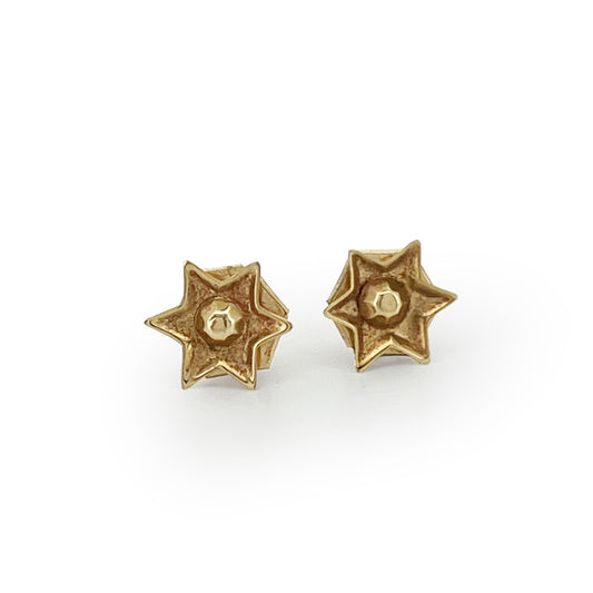 Vintage 9ct. Yellow Gold Star Stud Earrings