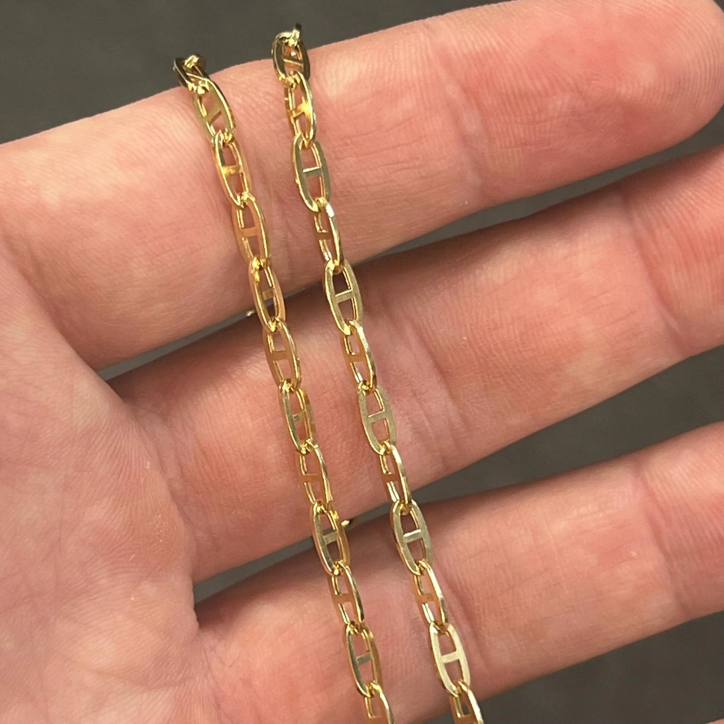 Vintage 9ct Yellow Gold Anchor Chain - 18"L