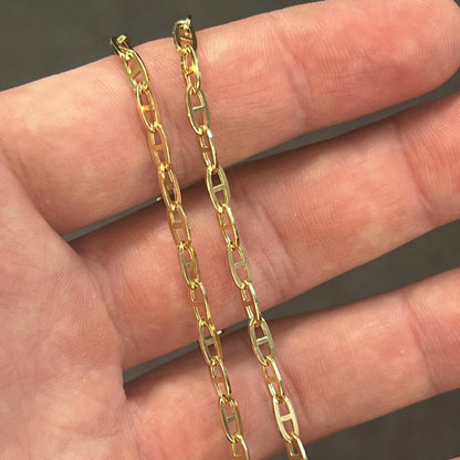 Vintage 9ct Yellow Gold Anchor Chain - 18"L