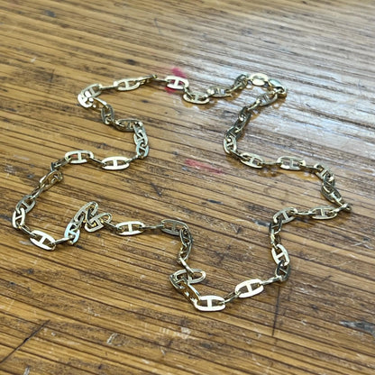 Vintage 9ct Yellow Gold Anchor Chain - 18"L
