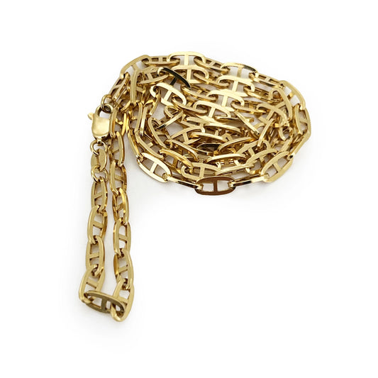 Vintage 9ct Yellow Gold Anchor Chain - 18"L