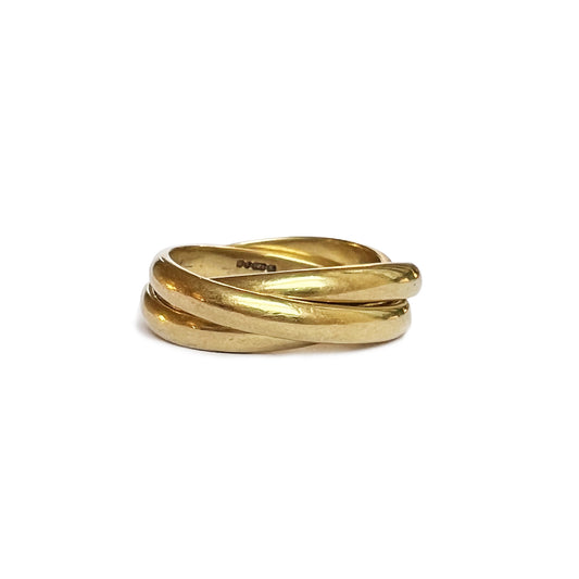 Vintage 18k Yellow Gold Rolling Ring - Size 5.5