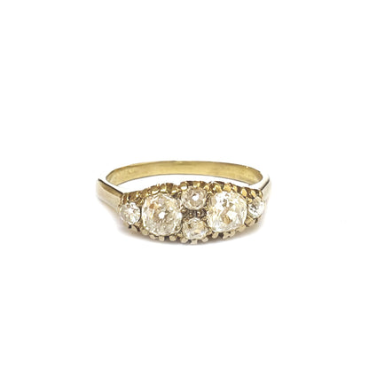 Antique Edwardian Diamond + 18k Yellow Gold Ring - Size 7.5