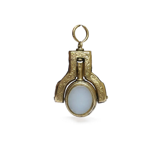 Antique 9k Gold Victorian Agate Watch Winding Fob