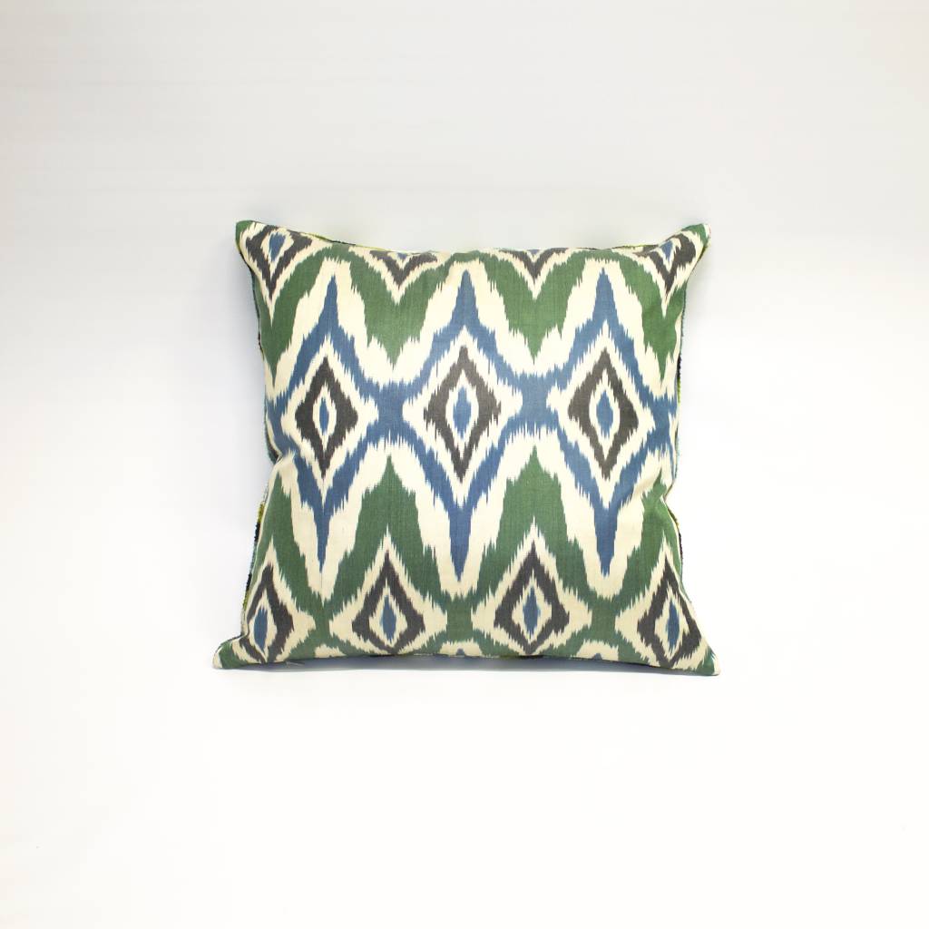 Ikat Silk Double-Sided Pillow - Square