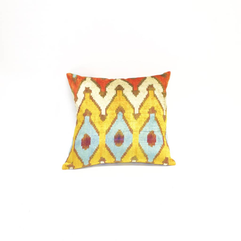 Ikat Silk Double-Sided Pillow - Square