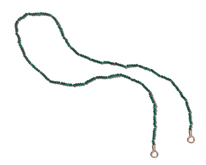 Malachite Itty Bitty Strand with Yellow Gold Loops - 16''
