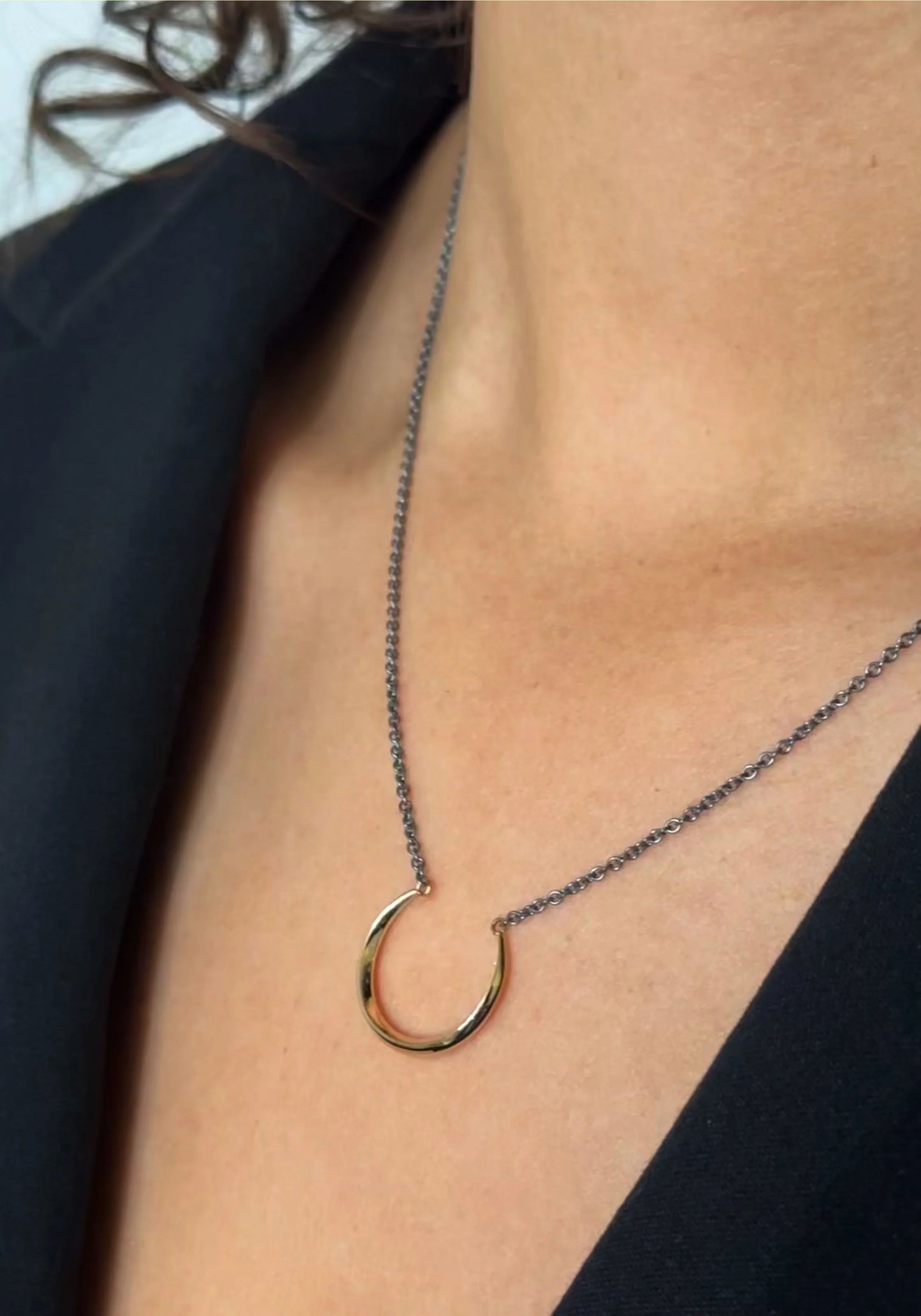 Luna Large 2tone Crescent Pendant