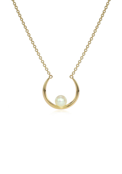 Luna Large Pearl Crescent Pendant
